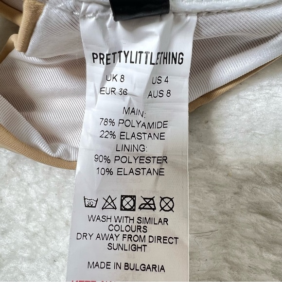 NWT PrettyLittleThing Nude Underwire Swim Bikini Top Size 4 - Picture 8 of 11